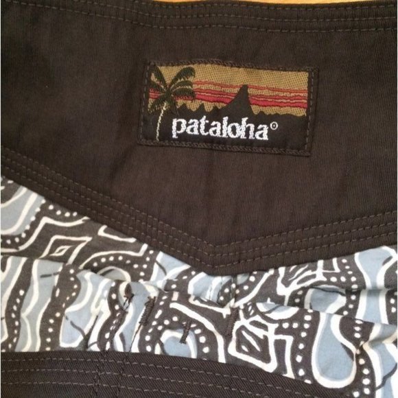 Patagonia Board Shorts 31 Pataloha Blue Grey Gray White Wave HTF - Picture 3 of 4